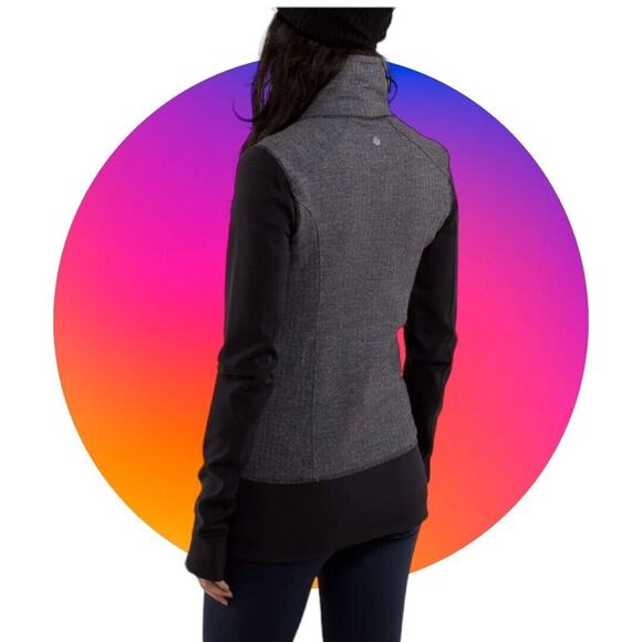 Lululemon Women’s Asana herringbone zip up jacket Gray/ Black Size S - Picture 11 of 15